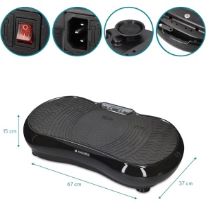Placa de vibratii Navaris pentru antrenamente pentru intregul corp, modelator, antrenor de fitness cu vibratii cu benzi de rezistenta, afisaj LCD, pentru abdomen, picioare si muschii fesieri, Resigilat, Grad B - Img 4