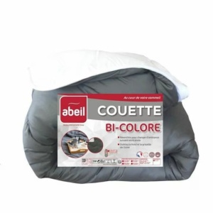 Plapuma de puf cu doua fete 140x200 cm, 350 g/m², sezon iarna, gri/alb - Verificat A · Re-Bloom