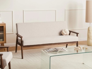 Produs Resigilat Canapea 3 locuri Re-Bloom Esrum, textil/MDF/cauciuc, 151x72x79 cm, spuma, 110 kg/persoana, maro inchis/bej - Verificat A - Img 5