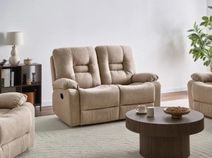 Produs Resigilat Canapea extensibila 2 locuri Re-Bloom Bergen, textil/placaj/fier, 149x72x101 cm, spuma 22cm, extensie manuala, 150 kg/persoana, bej - Verificat A - Img 2