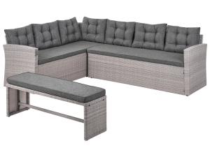 Produs Resigilat Coltar gradina Re-Bloom Viterbo 8 locuri, ratan PE/otel, 234x177x74 cm, perne incluse, UV4, 136 kg/persoana - Verificat A - Img 7