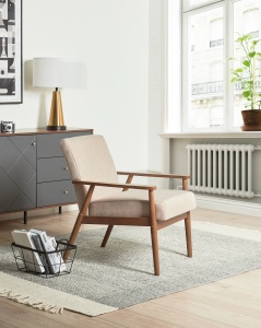 Produs Resigilat Fotoliu Re-Bloom Esrum, textil/MDF/cauciuc, 62x80x79 cm, spuma, 110 kg, maro inchis/bej - Verificat A - Img 2