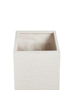 Produs Resigilat Ghiveci patrat Re-Bloom Dion, argila fibroasa/fibra sticla, 26x26x60 cm, 33L, 7 kg, orificiu drenaj, bej deschis - Verificat A - Img 4