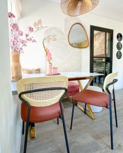 Produs Resigilat Masa Re-Bloom Attica, metal/sticla securizata, 120x70x75 cm, 4 persoane, alb/auriu - Verificat A - Img 6