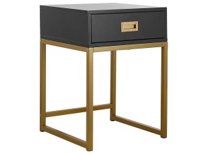 Produs Resigilat Masuta laterala Re-Bloom Largo, MDF/fier, 40x40x57 cm, negru/auriu - Verificat A