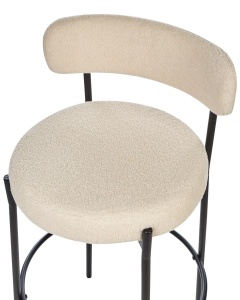 Produs Resigilat Set 2 scaune de bar Re-Bloom Allison, textil/metal, 50x50x97 cm, suport picioare, 120 kg, bej deschis/negru - Verificat A - Img 3