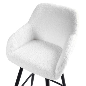 Produs Resigilat Set 2 scaune de bar Re-Bloom Casmalia, textil/otel, 50x54x103 cm, 150 kg, alb/negru - Verificat A - Img 6