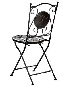 Produs Resigilat Set 2 scaune de gradina Re-Bloom Casario, fier/ciment/sticla, 40x44x90 cm, pliabile, 120 kg, multicolor - Verificat A - Img 5
