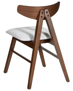 Produs Resigilat Set 2 scaune Re-Bloom Lacota, lemn cauciuc/MDF/textil, 50x58x77 cm, 120 kg, stil retro, maro inchis/gri - Verificat A - Img 6