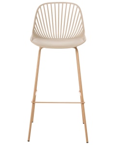 Produs Resigilat Set 4 scaune de bar Re-Bloom Kleve, material sintetic/fier, 46x48x103 cm, 150 kg, bej - Verificat A - Img 5