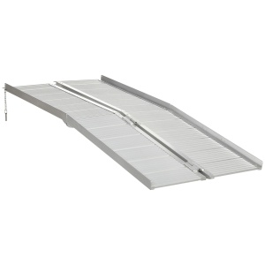 Rampe mobile pentru scaune rulante Re-Bloom, antiaderente, aluminiu, argintiu, 183 x 72 x 5 cm, Resigilat, Grad A