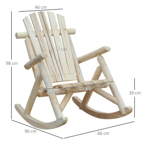 Scaun balansoar de gradina Re-Bloom, lemn de brad, 66x96x98 cm, sezut 52x48 cm, spatar 77x46 cm, 113 kg, lemn natural - Verificat A · Re-Bloom - Img 2