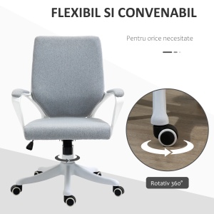 Scaun de birou ergonomic Re-Bloom, reglabil, poliester/polipropilena, gri/alb, 62 x 69 x 92-102 cm, Resigilat, Grad A - Img 5