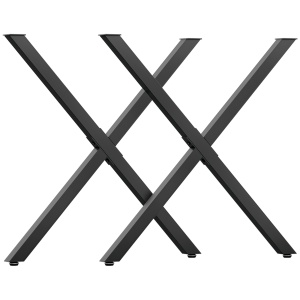 Set 2 picioare in forma de X pentru masa Re-Bloom, otel, negru, 70 x 8 x 72 cm, Resigilat, Grad A