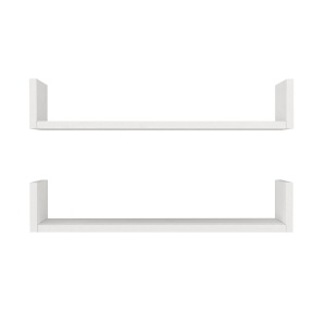 Set 2 rafturi perete 63x14.5x14.5 cm, PAL melamina 100%, grosime 18mm, stil scandinav, alb - Verificat A · Re-Bloom - Img 5