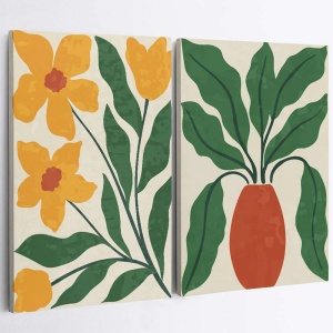 Set 2 tablouri decorative canvas, 2x70x100 cm, panza/lemn, multicolor - Verificat A · Re-Bloom - Img 2