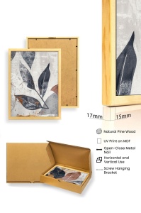 Set 3 tablouri decorative cu rama, 3x50x70 cm, MDF 3mm, cadru lemn masiv 2.5 cm, multicolor - Verificat A · Re-Bloom - Img 3
