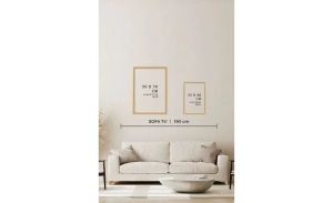 Set 3 tablouri decorative MDF/lemn masiv 50x70 cm, MDF 100%, cadru lemn 2cm, imprimare digitala, bej/alb/maro - Verificat A · Re-Bloom - Img 5