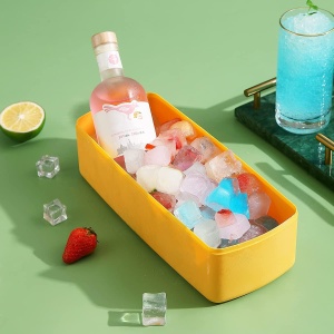 Set de tava pentru cuburi cu recipient de depozitare Homquen, plastic, galben, 28 x 12,8 x 8,6 cm - Img 4