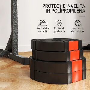 Set Gantere 25 kg (2×10 kg + 5 kg) cu discuri de nisip, negru, Resigilat, Grad A - Img 5