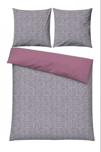 Set husa pilota + 2 fete de perna, bumbac ranforce 100%, 200x200 cm + 2x80x80 cm, nasturi/plic, gri/roz - Verificat A · Re-Bloom