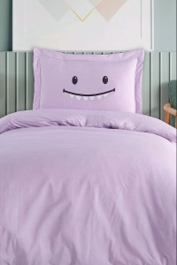 Set husa pilota + fata de perna, 65% bumbac/35% poliester, 155x220 cm + 80x80 cm, violet - Verificat A · Re-Bloom - Img 3