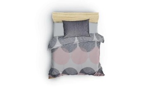 Set husa pilota + fata de perna, bumbac ranforce 100%, 155x220 cm + 80x80 cm, multicolor - Verificat A · Re-Bloom - Img 2