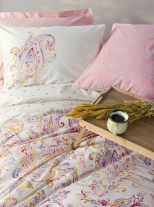 Set husa pilota + fata de perna, bumbac ranforce 100%, 155x220 cm + 80x80 cm, multicolor - Verificat A · Re-Bloom - Img 2