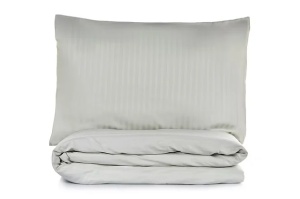 Set husa pilota + fata de perna, satin bumbac 100%, 135x200 cm + 80x80 cm, verde salvie - Verificat A · Re-Bloom - Img 3