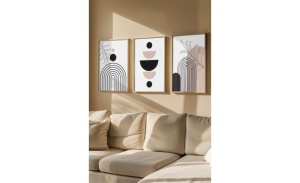 Set tablou decorativ Re-Bloom, 3 piese, lemn masiv/MDF, multicolor, 33 x 48 cm - Img 1