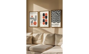Set tablou decorativ Re-Bloom, 3 piese, MDF/lemn masiv, multicolor, 33 x 48 cm - Img 3