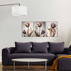 Set tablou decorativ Re-Bloom, 3 piese, MDF, multicolor, 40 x 90 cm - Img 3