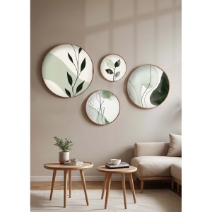 Set tablouri decorative Re-Bloom, lemn masiv, multicolor, 45x45 cm, 36x36 cm, 27x27 cm, 18x18 cm, Resigilat, Grad A - Img 2