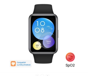 Smartwatch Huawei Watch Fit 2, Silicone Strap, Midnight Black, Resigilat, Grad B - Img 2
