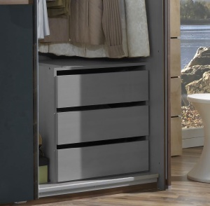 Stade set 3 sertare pentru mobilier, 66x48x52 cm, PAL foliat, mecanisme manuale, gri - Verificat A · Re-Bloom - Img 2