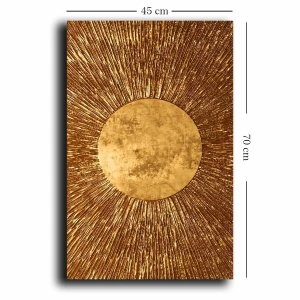 Tablou decorativ canvas 45x70 cm, panza 100% grosime 2.8mm, rama lemn pin 100% 22mm, nuante aurii elegante - Verificat A · Re-Bloom - Img 3