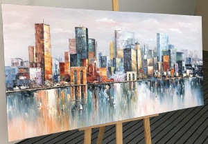 Tablou decorativ canvas, 50x120 cm, panza/lemn, format panoramic, multicolor - Verificat A · Re-Bloom - Img 5