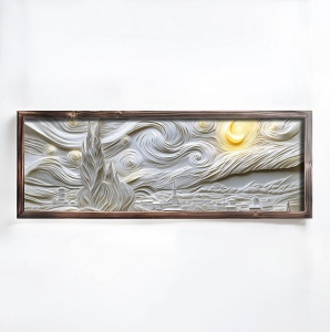 Tablou decorativ inramat, 40x120x3.5 cm, MDF 3mm, cadru lemn pin 100%, imprimare UV, format panoramic, gri/galben - Verificat A · Re-Bloom