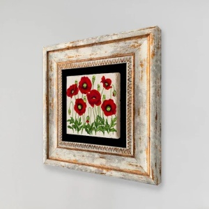 Tablou decorativ inramat model floral, 20x20 cm, piatra 1cm, imprimare UV, rama lemn 2 cm, multicolor - Verificat A · Re-Bloom - Img 2