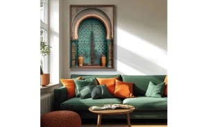 Tablou decorativ MDF/lemn pin, 35x47x3.5 cm, MDF 3mm, cadru lemn pin 100%, imprimare UV, multicolor - Verificat A · Re-Bloom - Img 5