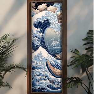 Tablou decorativ MDF/lemn pin, 40x120x3.5 cm, MDF 3mm, cadru lemn pin 100%, imprimare UV, format panoramic, multicolor - Verificat A · Re-Bloom - Img 2