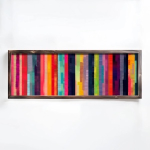 Tablou decorativ MDF/lemn pin, 40x120x3.5 cm, MDF 3mm, cadru lemn pin 100%, imprimare UV, format panoramic, multicolor - Verificat A · Re-Bloom