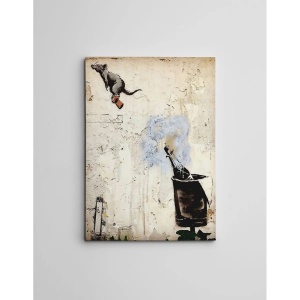 Tablou decorativ Re-Bloom, lemn/panza, bej/negru, 50 x 70 cm - Img 2