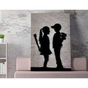 Tablou decorativ Re-Bloom, lemn/panza, gri/negru, 50 x 70 cm - Img 5