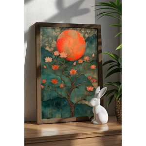 Tablou decorativ Re-Bloom, model copac, MDF/lemn masiv, multicolor, 35 x 47 x 3,5 cm - Img 2