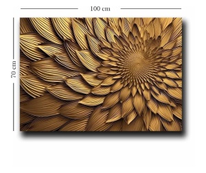 Tablou decorativ Re-Bloom, model floare, lemn/panza, galben, 70 x 100 cm - Img 2