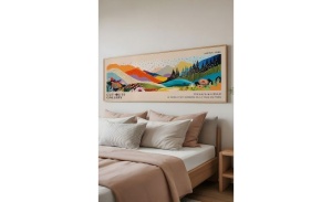 Tablou decorativ Re-Bloom, model peisaj, MDF/lemn masiv, multicolor, 50 x 120 cm - Img 4