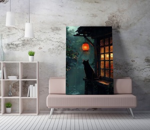 Tablou decorativ Re-Bloom, panza/lemn, multicolor, 50 x 70 cm - Img 3
