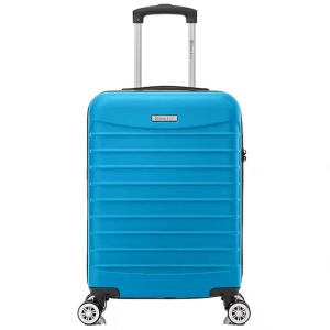 Troler cabina avion, Model Line, 4 roti duble cu rotatie 360°, maner telescopic, cifru, 55 x 36 x 20 cm, ABS, turcoaz, Resigilat, Grad A