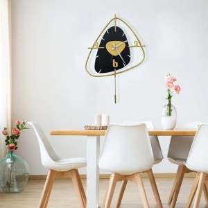 Vakia ceas decorativ de perete, metal, 44x63 cm, negru/auriu - Verificat A · Re-Bloom - Img 2
